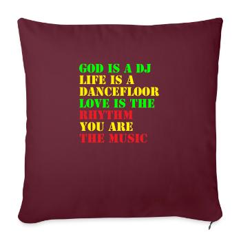 dieu est un dj - Housse de coussin décorative 45 x 45 cm - bordeaux - Devant