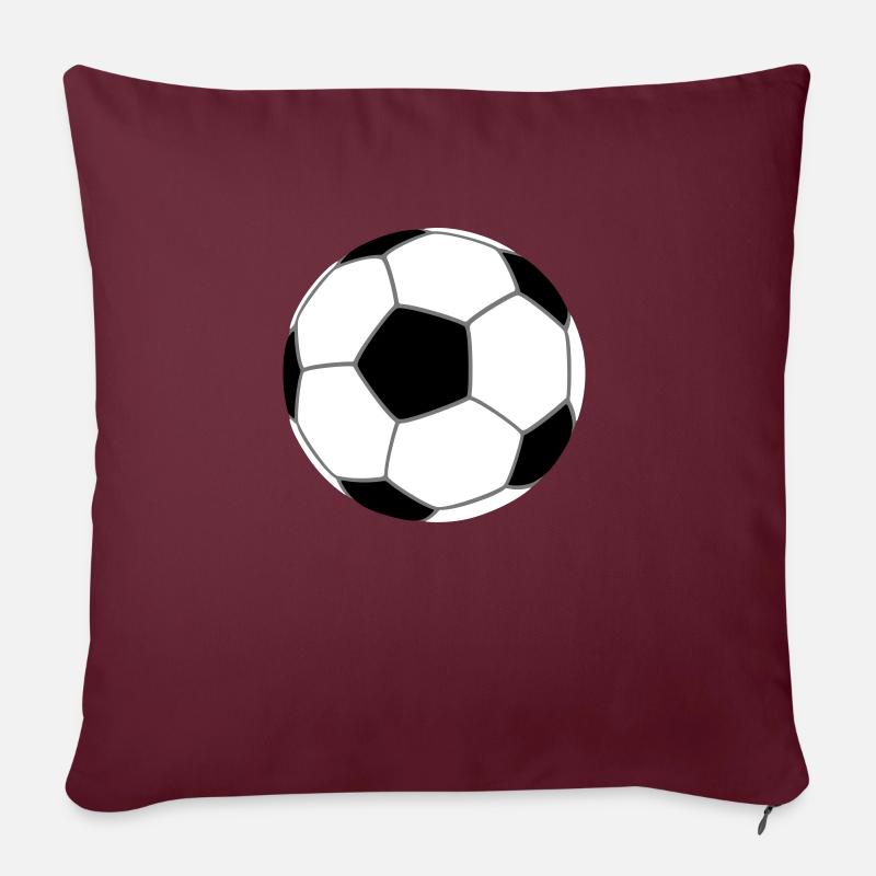 Fußball - Sofakissenbezug 45 x 45 cm - Burgunderrot