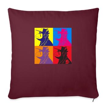 singe wharol by customstyle - Housse de coussin décorative 45 x 45 cm - bordeaux - Devant