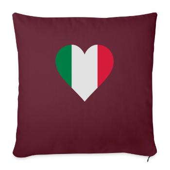 italien herz - Sofa pillowcase 17,3'' x 17,3'' (45 x 45 cm) - burgundy - Front