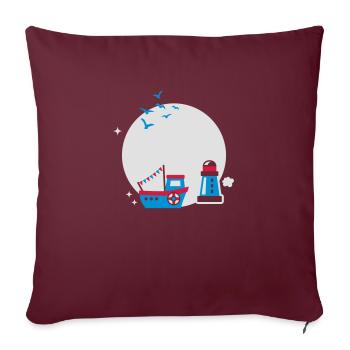 Nom de cercle - enfants - Maritime - Marine - - Housse de coussin décorative 45 x 45 cm - bordeaux - Devant