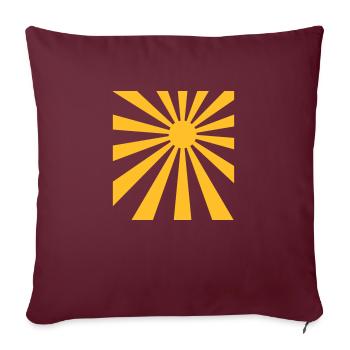Sonne Strahlen Rechteck Design - Sofakissenbezug 45 x 45 cm - Burgunderrot - Vorne