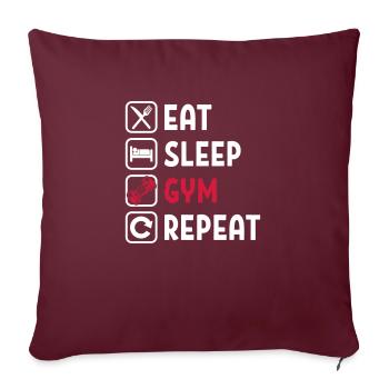 Mangez Sommeil Gym Répétez - Housse de coussin décorative 45 x 45 cm - bordeaux - Devant