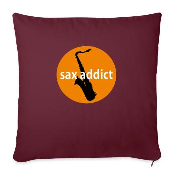 Sax addict - Housse de coussin décorative 45 x 45 cm - bordeaux - Devant