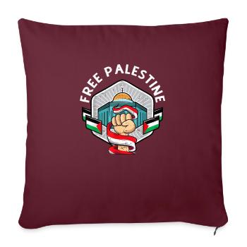 Palestine Libre - Free Gaza - Save Palestine - Housse de coussin décorative 45 x 45 cm - bordeaux - Devant
