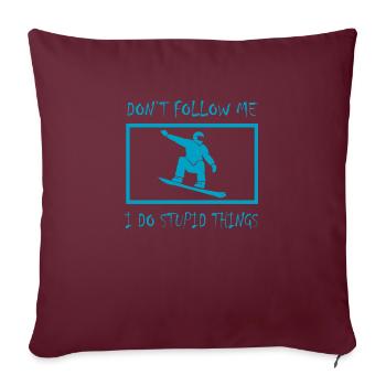 Snowboard Snowboarder - Sofakissenbezug 45 x 45 cm - Burgunderrot - Vorne