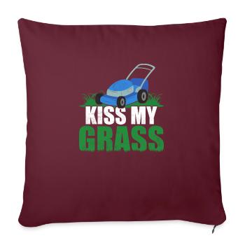 Kiss My Grass Tondeuse à gazon Gardien - Housse de coussin décorative 45 x 45 cm - bordeaux - Devant