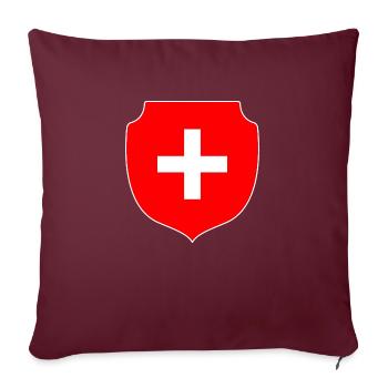 Schweizer Wappen - Sofakissenbezug 45 x 45 cm - Burgunderrot - Vorne