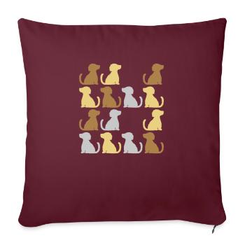 Muster brave sitzende Hunde - Sofakissenbezug 45 x 45 cm - Burgunderrot - Vorne