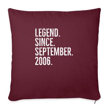 Légende depuis septembre 2006 - Housse de coussin décorative 45 x 45 cm - bordeaux - Devant