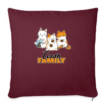 équipe famille chat biscuits collègues de travail seekatze - Housse de coussin décorative 45 x 45 cm - bordeaux - Devant