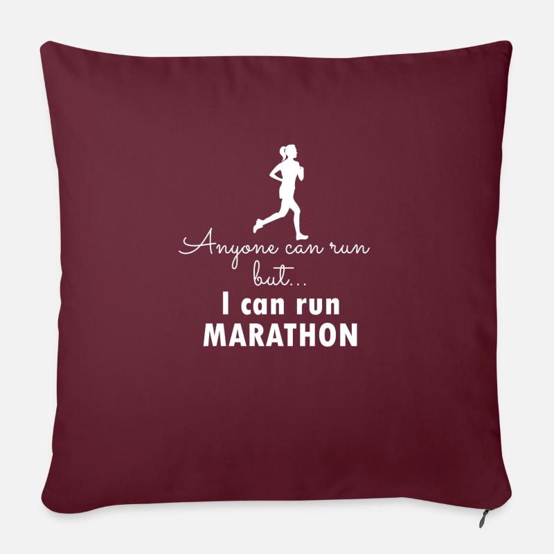 Marathon Running - Sofakissenbezug 45 x 45 cm - Burgunderrot