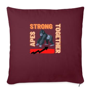 Ape's Strong Together - Sofakissenbezug 45 x 45 cm - Burgunderrot - Vorne