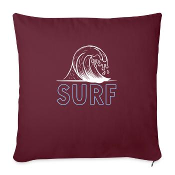 Ride The Waves Classic Surfing T-Shit Present Gift - Sofakissenbezug 45 x 45 cm - Burgunderrot - Vorne