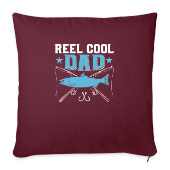 Reel Cool Papa Pêcheur pêcheur - Housse de coussin décorative 45 x 45 cm - bordeaux - Devant