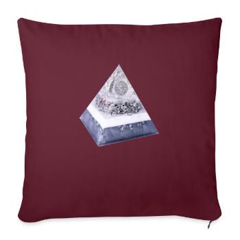 Blume des Lebens Pyramide - Sofakissenbezug 45 x 45 cm - Burgunderrot - Vorne