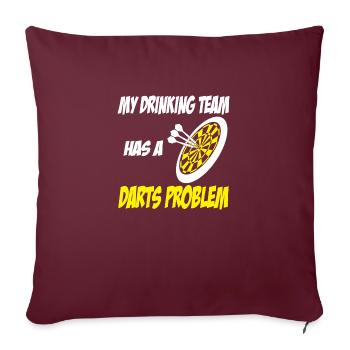 drinking team darts - Housse de coussin décorative 45 x 45 cm - bordeaux - Devant
