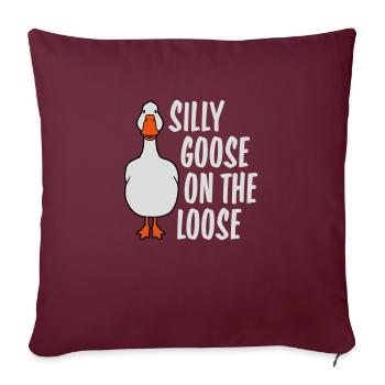 goose on the loose - Sofakissenbezug 45 x 45 cm - Burgunderrot - Vorne