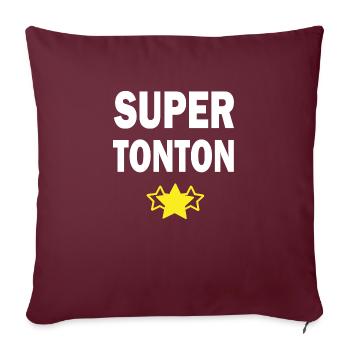 super tonton / cadeau humour tonton - Housse de coussin décorative 45 x 45 cm - bordeaux - Devant