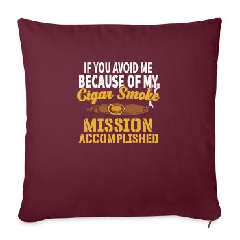 Cigar Smoke Mission Accomplished - passion cigar - Sofa pillowcase 17,3'' x 17,3'' (45 x 45 cm) - burgundy - Front
