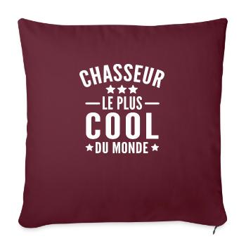cadeau humour chasseur - Housse de coussin décorative 45 x 45 cm - bordeaux - Devant