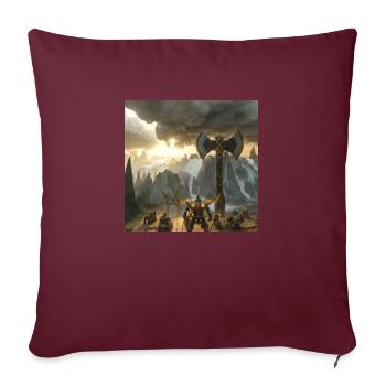 Wikingermalerei - Sofakissenbezug 45 x 45 cm - Burgunderrot - Vorne