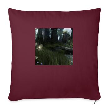 Forêt magique - Housse de coussin décorative 45 x 45 cm - bordeaux - Devant