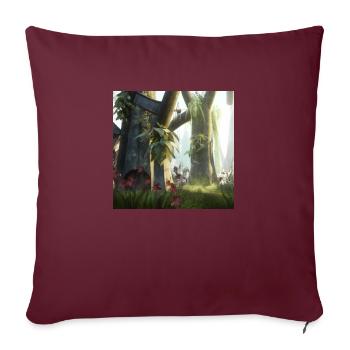 Forêt magique - Housse de coussin décorative 45 x 45 cm - bordeaux - Devant