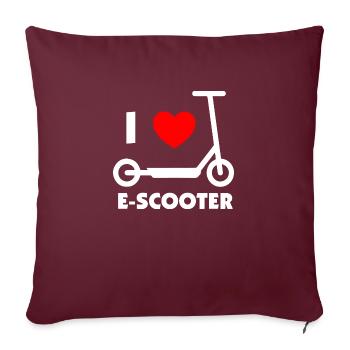 E-Scooter E-Roller Scooter - Sofakissenbezug 45 x 45 cm - Burgunderrot - Vorne