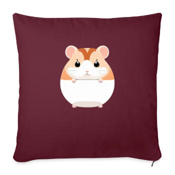 Cute Cartoon Hamster Love Pet 18 - Sofa pillowcase 17,3'' x 17,3'' (45 x 45 cm) - burgundy - Front