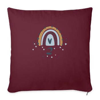 2 garçons d’anniversaire - Housse de coussin décorative 45 x 45 cm - bordeaux - Devant