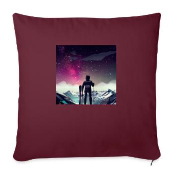 Skifahrer on top - Sofakissenbezug 45 x 45 cm - Burgunderrot - Vorne