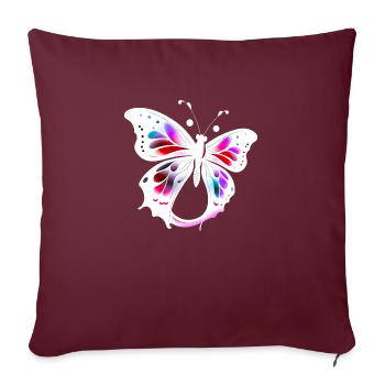 Multicolored butterfly - Sofa pillowcase 17,3'' x 17,3'' (45 x 45 cm) - burgundy - Front
