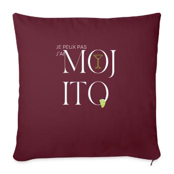 Je peux pas j'ai mojito - Housse de coussin décorative 45 x 45 cm - bordeaux - Devant
