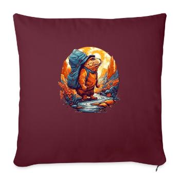 Le rat-taupe n’a pas encore atteint son objectif - Housse de coussin décorative 45 x 45 cm - bordeaux - Devant