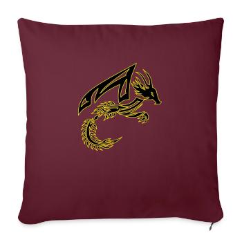 Tribal Black and Yellow Dragon - Sofa pillowcase 17,3'' x 17,3'' (45 x 45 cm) - burgundy - Front