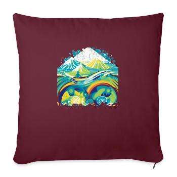 Canoé Kayak Nature - Housse de coussin décorative 45 x 45 cm - bordeaux - Devant