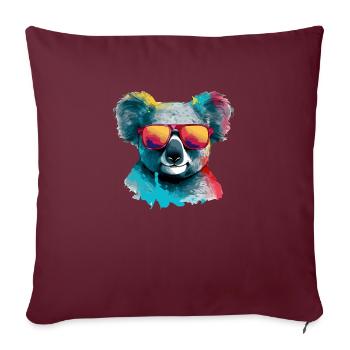 Koko le koala à lunettes - Housse de coussin décorative 45 x 45 cm - bordeaux - Devant