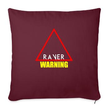 Avertissement raver - Housse de coussin décorative 45 x 45 cm - bordeaux - Devant