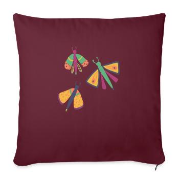 Papillons heureux - Housse de coussin décorative 45 x 45 cm - bordeaux - Devant