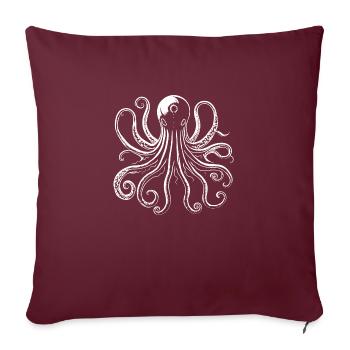 Pieuvre - Housse de coussin décorative 45 x 45 cm - bordeaux - Devant