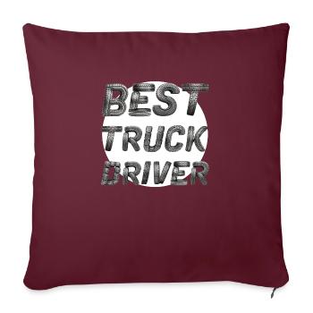 Best Truck Driver / Lastwagen - Sofakissenbezug 45 x 45 cm - Burgunderrot - Vorne
