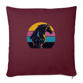 Stallion Pferd Sunset - Sofakissenbezug 45 x 45 cm - Burgunderrot - Vorne