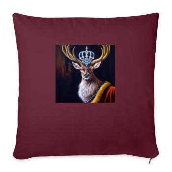 cerf - Housse de coussin décorative 45 x 45 cm - bordeaux - Devant