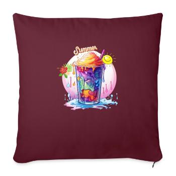 Slush Eis Regenbogen Farben Sommer Spaß Urlaub - Sofakissenbezug 45 x 45 cm - Burgunderrot - Vorne