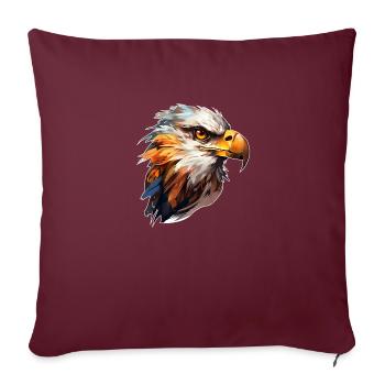 Oiseau de proie - Housse de coussin décorative 45 x 45 cm - bordeaux - Devant