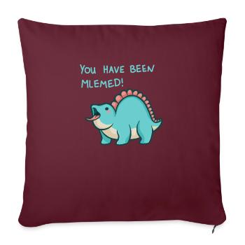 hugadino You have been mlemed! , süßer DInosaurier - Sofakissenbezug 45 x 45 cm - Burgunderrot - Vorne