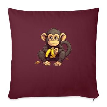 Singer autour de l’amusement et du rire avec un dessin animé - Housse de coussin décorative 45 x 45 cm - bordeaux - Devant