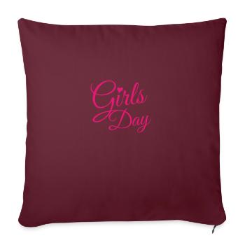 Journée des filles - Housse de coussin décorative 45 x 45 cm - bordeaux - Devant