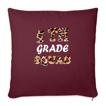 Cadeaux d’enseignants de 5e année pour les enseignants - Housse de coussin décorative 45 x 45 cm - bordeaux - Devant